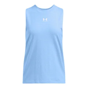 Damski top z nadrukiem Under Armour UA Rival Muscle Tank - niebieski - Czapki damskie - miniaturka - grafika 1