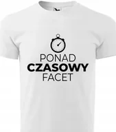 Piżamy damskie - Piżama Męska Biała Koszulka + Szare Spodenki PONAD CZASOWY FACET Wz - XXL - miniaturka - grafika 1