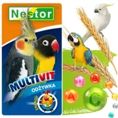 Karma dla ptaków - NESTOR Multivit dla średnich papug 10 ml – odżywka witaminowa wspierająca odporność i witalność - miniaturka - grafika 1