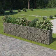 Donice - vidaXL Donica gabionowa z galwanizowanej stali, 450 x 50 x 100 cm - miniaturka - grafika 1