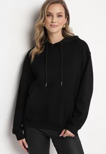 Czarna Bluza Kangurka z Kapturem i Szeroką Kieszenią Rihea - Bluzy damskie - miniaturka - grafika 1