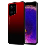 Etui i futerały do telefonów - Etui Cadorabo do Oppo FIND X5 PRO w kolorze CZERWONYM - CZARNYM Dwukolorowe etui ochronne wykonane ze szkła hartowanego i silikonowej nakładki TPU na telefon komórkowy - miniaturka - grafika 1