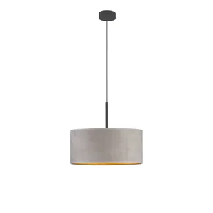 LYSNE Lampa wisząca z welurowym abażurem SINTRA VELUR fi 40 cm kolor szary ze złotym wnętrzem 14531V/8 kolor szary ze złotym wnętrzem - Lampy sufitowe - miniaturka - grafika 7