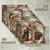 Rękodzieło - TEMU papieru do scrapbooka na Boże Narodzenie w stylu vintage A5, 36 arkuszy, do rzemiosła w zimowym victorian style, różne wzory do dziennikowania, - miniaturka - grafika 1