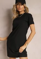 Sukienki - Czarna T-shirtowa Sukienka Sportowo-Casualowa z Elastycznej Bawełny Starlin - miniaturka - grafika 1