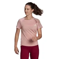 Koszulki sportowe damskie - Koszulka damska adidas  Adizero Tee Wonder Mauve S - miniaturka - grafika 1
