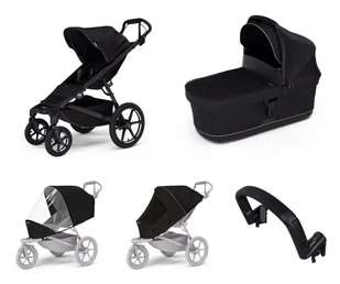 Wózek miejski Thule Urban Glide 4-wheel Black + Bassinet Black SET 5in1 - Wózki dziecięce - miniaturka - grafika 1