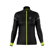 Kurtki i kamizelki sportowe damskie - COMPRESSPORT Kurtka biegowa damska HURRICANE WINDPROOF JACKET FLASH black/fluo yellow - miniaturka - grafika 1