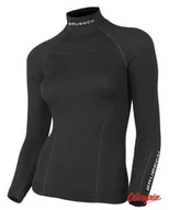 Bluzy sportowe damskie - Bluza termoaktywna Brubeck Extreme Wool LS11930 damska czarna - miniaturka - grafika 1