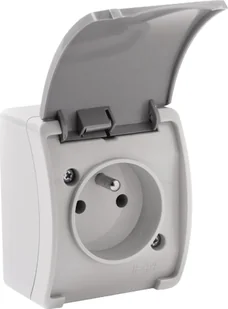 Orno Gniazdo pojedyncze 2P+Z AQUATIC, IP44, szaro-grafitowe, 10 szt. - Gniazdka elektryczne - miniaturka - grafika 1