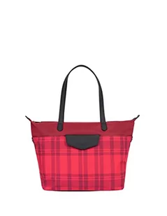 Hexagona Damska Paris Tote Carnaby Kolekcja - Czarna w Nylon-Ramię Kobieta Ręka Mała Torba-Torebka Crossbody, L: 47 x wys.: 28,5 x P: 14,5 cm, Czerwony, L : 47 x h : 28,5 x P : 14,5 cm - Torebki damskie - miniaturka - grafika 1