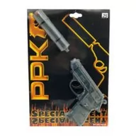 Zabawki militarne - Sohni-Wicke Pistolet z tłumikiem PPK Special Agent 25-shot transparent blister 276mm 0472-07 - miniaturka - grafika 1