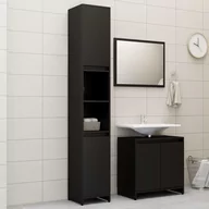 Meble łazienkowe - vidaXL vidaXL 3-częściowy zestaw mebli łazienkowych, czarny, płyta wiórowa 8720286166369 - miniaturka - grafika 1