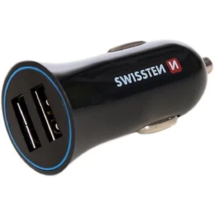 Swissten Ładowarka SWISSTEN Ładowarka samochodowa micro USB 12V zalapniczka 5V 2400mA do ładowania telefonów komórkowych i GPS SWISSTEN czarna odpin 20110900 - Ładowarki samochodowe - miniaturka - grafika 1