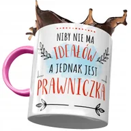 Kubki - Kubek Różowy Dla Prawniczki Niby Nie Ma Ideałów z Nadrukiem ze Zdjęciem+ Opakowanie na prezent (wzór 01) - miniaturka - grafika 1