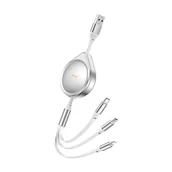 Kable USB - KABEL REMAX DRIP SERIES 15W 3IN1 USB-C/MICRO/LIGHTNING RC-C018 SILVER - miniaturka - grafika 1
