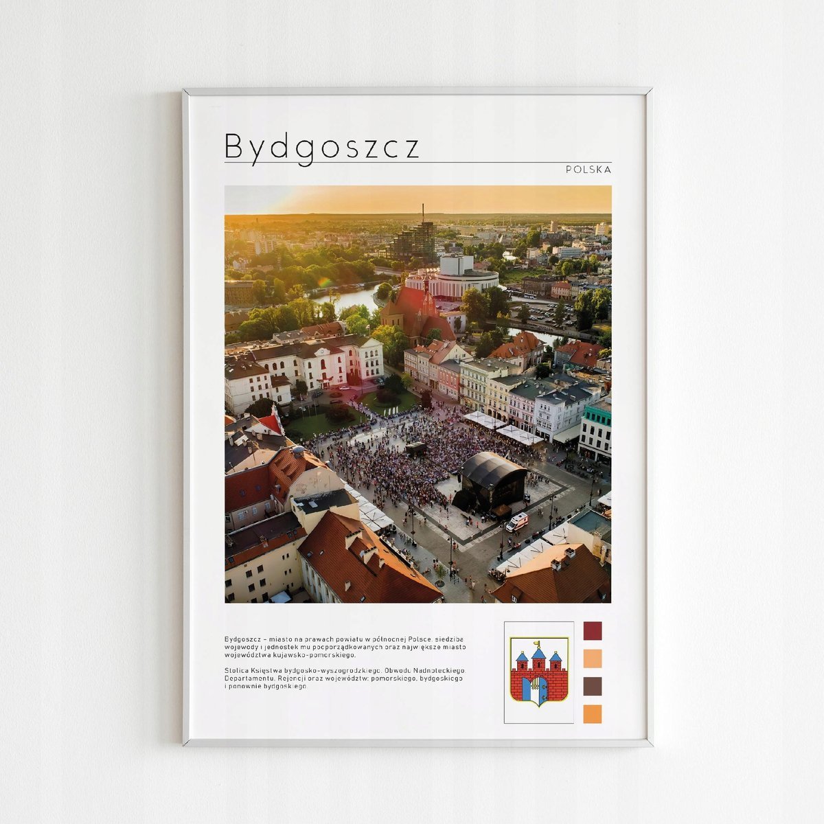 PODKŁADKA POD MYSZ Nadruk 22x18cm Miasta Polski - Bydgoszcz Tekst Prezent