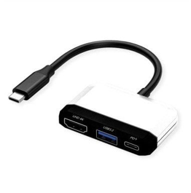 VALUE Stacja dokująca typu C, 1x HDMI 4K30, 1x USB 3.2 Gen 1 A, 1x typu C PD 12.99.3199