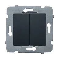 Wyłączniki światła i elektryczne - Polmark Włącznik schodowy Laura czarny - miniaturka - grafika 1