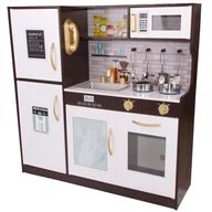 Zabawki AGD - Kuchnia Drewniana Dla Dzieci Do Zabawy Lampka Led 80,5cm Akcesoria - miniaturka - grafika 1