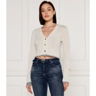 Swetry damskie - Pinko Wełniany kardigan CHAUSIE Cropped Fit Cropped Fit z dodatkiem kaszmiru - miniaturka - grafika 1