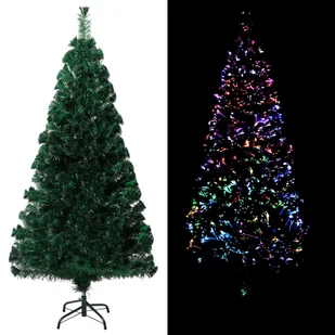 vidaXL Sztuczna choinka ze stojakiem, zielona, 120 cm, PVC - Choinki - miniaturka - grafika 1