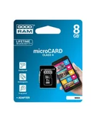 Karty pamięci - Goodram KARTA PAMIĘCI 8GB SecureDigital Micro SDHC Class 4 Slim Retail Pack + adapter - miniaturka - grafika 1