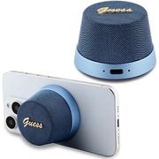 Słuchawki - Guess głośnik Bluetooth GUWSC3ALSMB Speaker Stand niebieski/blue Magnetic Script Metal - miniaturka - grafika 1