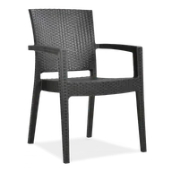 Fotele i krzesła ogrodowe - Krzesło Ogrodowe Balkonowe Na Balkon Taras Paris Novoussi Solidne Brązowe - miniaturka - grafika 1