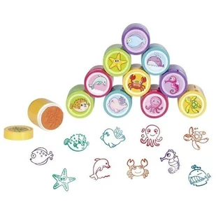 Pieczątki z tuszem zwierząt morskich mix - Zabawki kreatywne - miniaturka - grafika 1