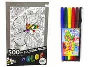 Masy plastyczne - Puzzle Do Kolorowania 500 Elementów Motyl Import LEANToys - miniaturka - grafika 1