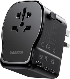 Uniwersalny adapter podróżny ładowarka sieciowa Ugreen S550, 65W, 2x USB-C, 1x USB-A - Akcesoria podróżnicze - miniaturka - grafika 1