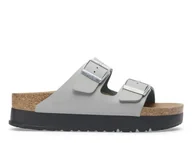 Klapki i japonki damskie - Klapki damskie Birkenstock 1028439 ARIZONA FLEX PLATFORM BFNARROW Szare - miniaturka - grafika 1