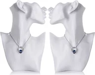 Biżuteria - akcesoria - zestaw 2 popiersi jubilerskich w kolorze białym popiersie manekina jubilerskiego stojak na biżuterię do naszyjników, kolczyków manekin kobieca głowa / ramię do prezentacji biżuterii stojak na naszyjniki, kolczyki - miniaturka - grafika 1