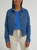 Kurtki damskie - Lee Kurtka jeansowa Rider L54MGWB01 112330459 Niebieski Regular Fit - miniaturka - grafika 1
