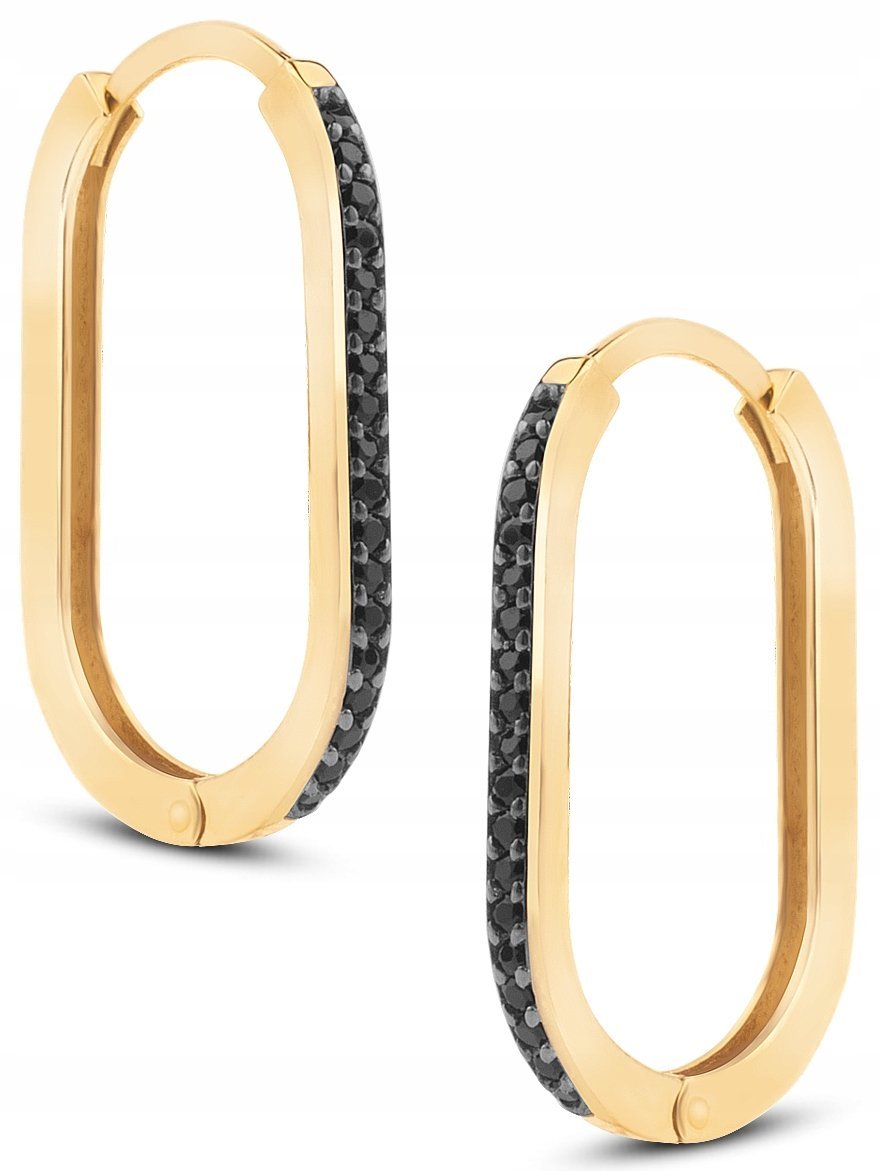 ZŁOTE KLASYCZNE KOLCZYKI WISZĄCE OVALE NERI 333