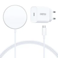 Ładowarki do telefonów - Choetech magnetyczna ładowarka bezprzewodowa Qi 15W (kompatybilna z MagSafe) biały T517-F - miniaturka - grafika 1