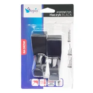 Wieszaki łazienkowe - Haczyk prostokąt czarny 2 szt. - miniaturka - grafika 1