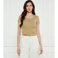 Bluzki damskie - Guess Jeans Bluzka SNAP EMBRO Cropped Fit - miniaturka - grafika 1