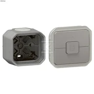 Sterowanie roletami - Przycisk sterowania roletami, mechanizm 6A-250V~- szary, NOWE PLEXO 55 + Puszka natynkowa pojedyncza z przepustem membranowym - szara, NOWE PLEXO 55, - miniaturka - grafika 1