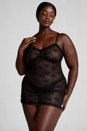 Bielizna nocna - Hunkemöller Halka Darcy wykonana w całości z koronki Czarny - miniaturka - grafika 1