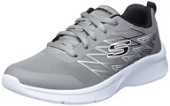 Buty dla chłopców - Skechers Trampki chłopięce Microspec Quick Sprint, Szare tekstylne czarne wykończenie tekstylne, 35 EU - miniaturka - grafika 1