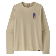 Koszulki sportowe męskie - Koszulka męska Patagonia M's L/S Cap Cool Daily Graphic Shirt - Lands Rozmiar: S / Kolor: beżowy - miniaturka - grafika 1