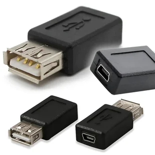 Adapter żeńskie USB - żeńskie MINI USB Przejściówka złączka miniUSB - Adaptery i przejściówki - miniaturka - grafika 1