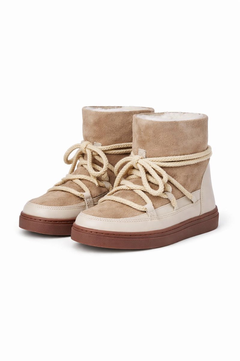 INUIKII CLASSIC WEDGE ŚNIEGOWCE DAMSKIE BEŻOWE SKÓRZANE 38 2I3A