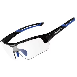 Okulary sportowe - Rockbros 10111 okulary rowerowe / sportowe z fotochromem czarno niebieskie - grafika 1