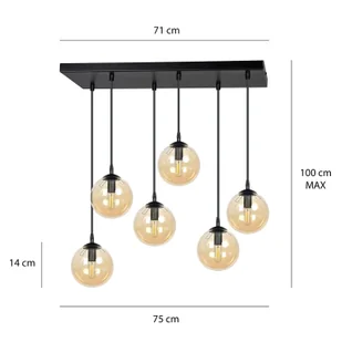 Emibig COSMO 6 BL MIODOWY 713/6 lampa wisząca 6x40W/E14 IP20 713/6 - Lampy sufitowe - miniaturka - grafika 5