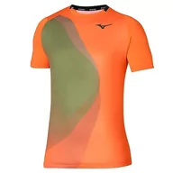 Koszulki męskie - Mizuno Koszulka męska Release Shadow, Żywy pomarańczowy, XL - miniaturka - grafika 1