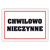 Tablice BHP - Tablica laminowana A5 - chwilowo nieczynne - miniaturka - grafika 1