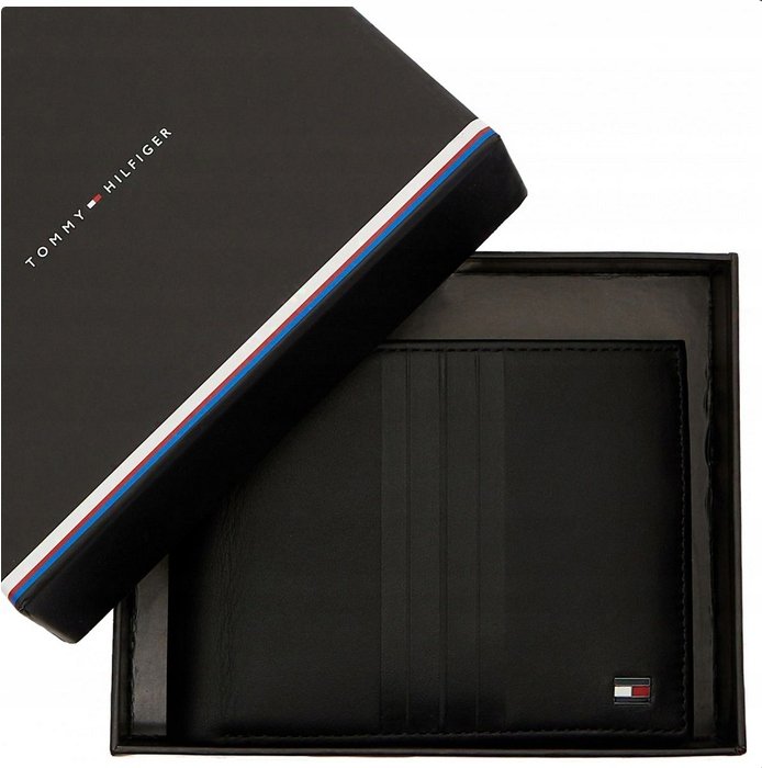 Tommy Hilfiger portfel skórzany męski czarny klasyczny bilon AM0AM05855